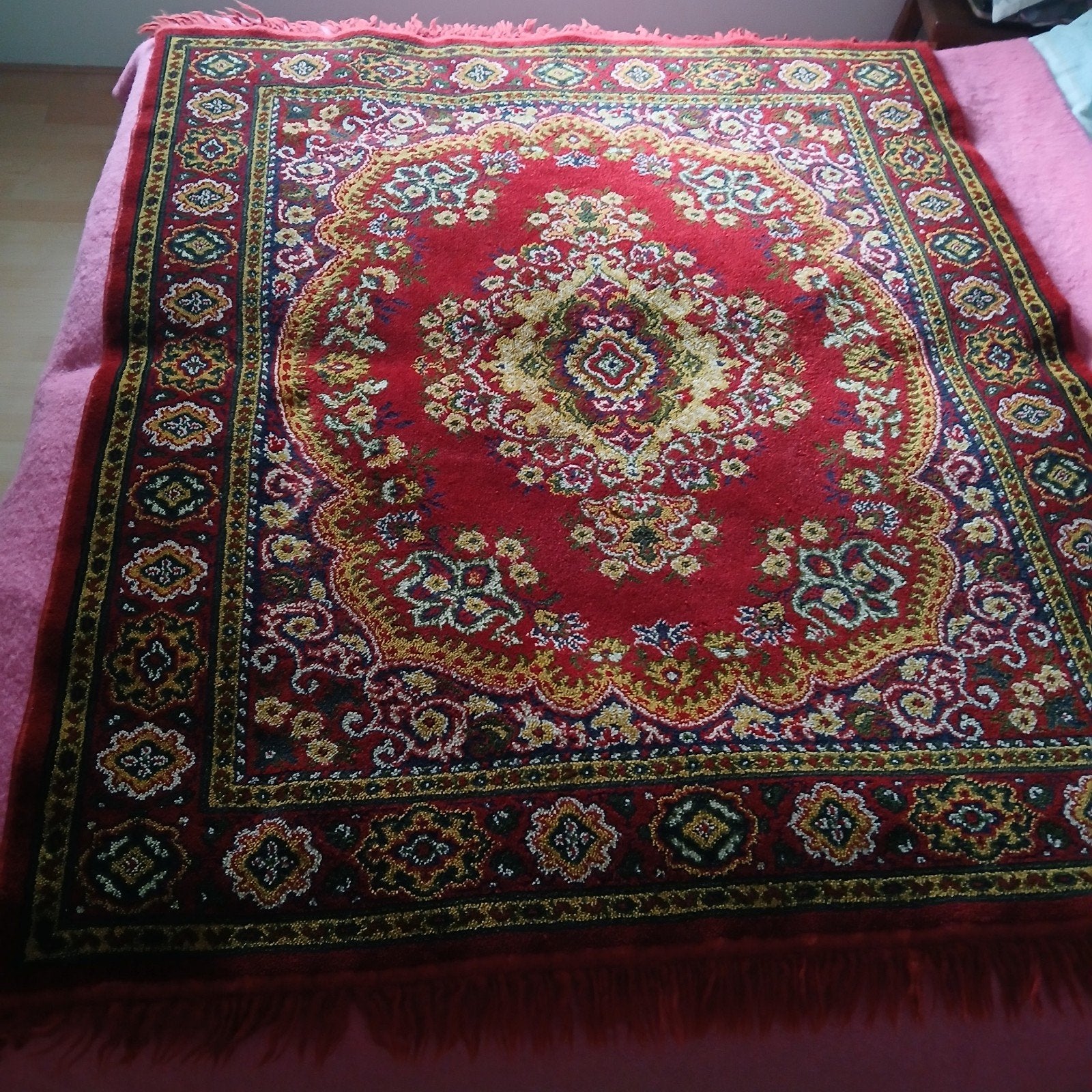 5 handgemaakte Perzisch/Pakistaanse tafelkleden, Huis en Inrichting, Ophalen, Gebruikt, 50 tot 100 cm, Geel