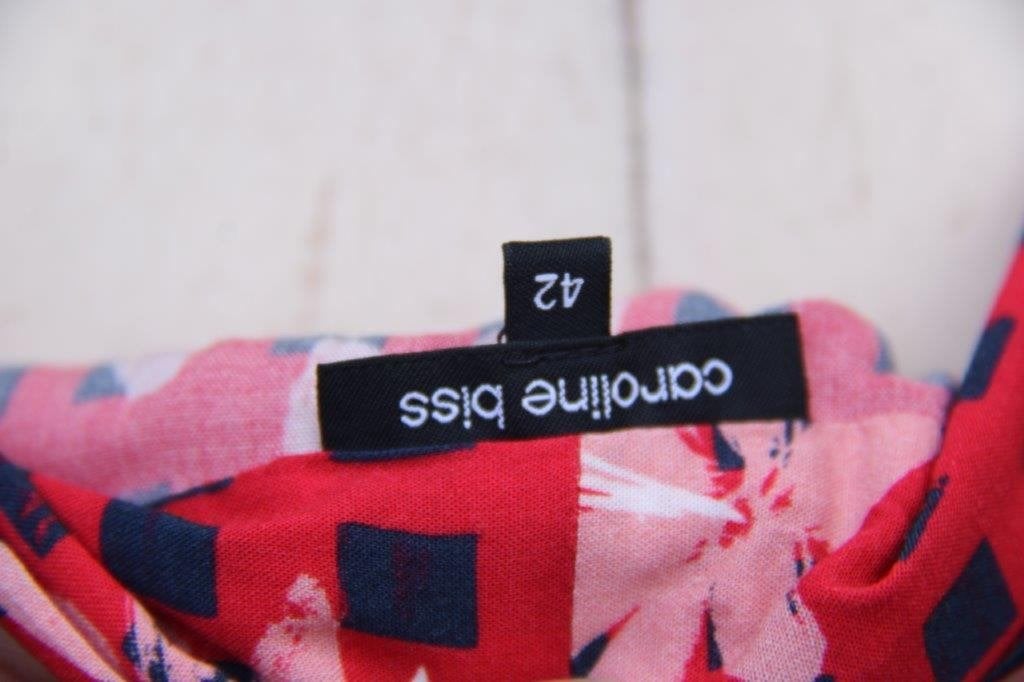 Jurk rood/ donkerblauw Caroline Biss mt 42 Vaste prijs AANB, Maat 42/44 (L), Ophalen of Verzenden, Zo goed als nieuw, Knielengte