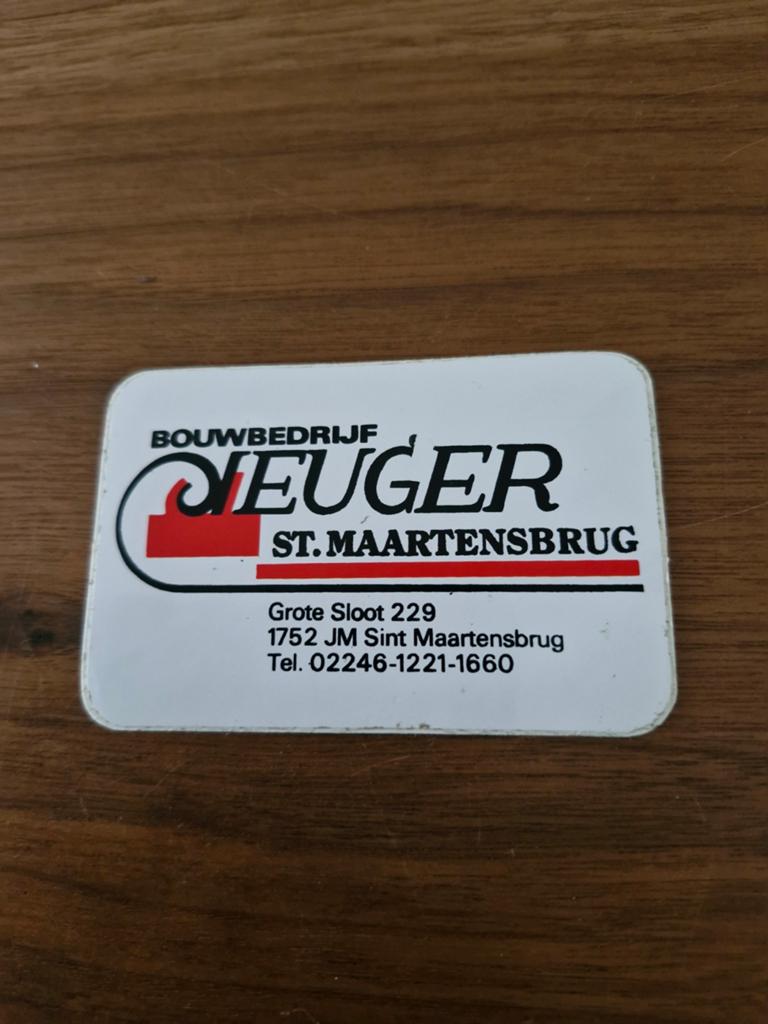 8072 Sticker Bouwbedrijf Veuger St. Maartensbrug, Ophalen of Verzenden