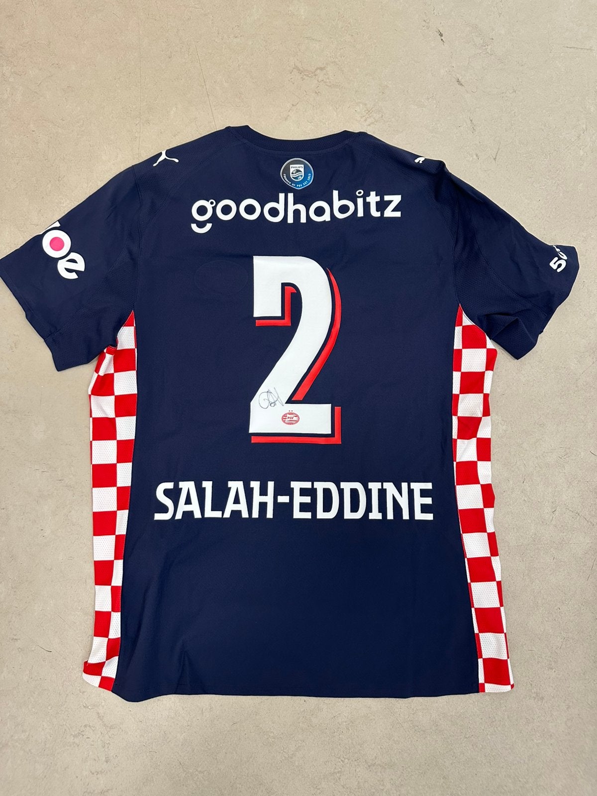 Matchworn 'Rode Kaart' Shirt Salah-Eddine (PSV) vs. Telstar, Ophalen, Zo goed als nieuw, PSV, Shirt