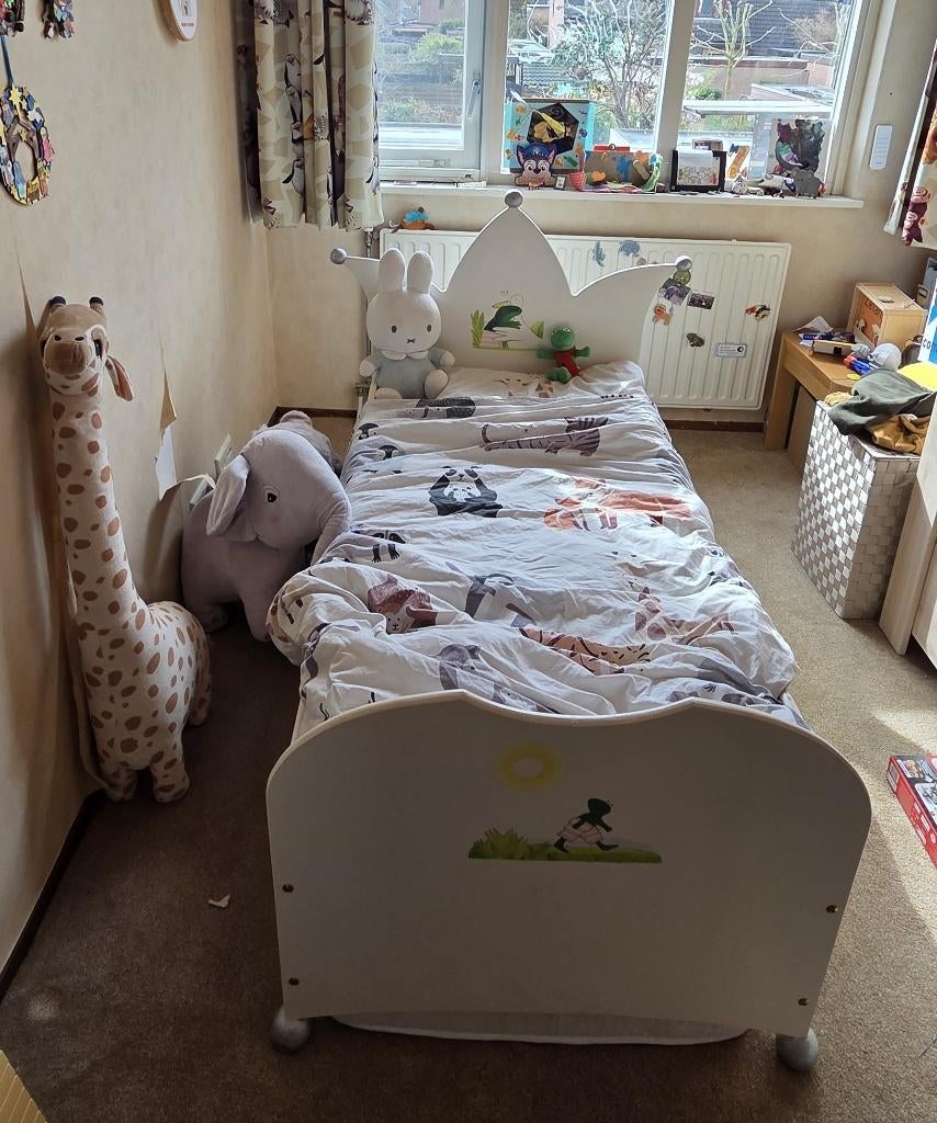Peuterbed kikker en vriendjes, Kinderen en Baby's, Gebruikt, 70 tot 85 cm, 140 tot 160 cm, Ophalen