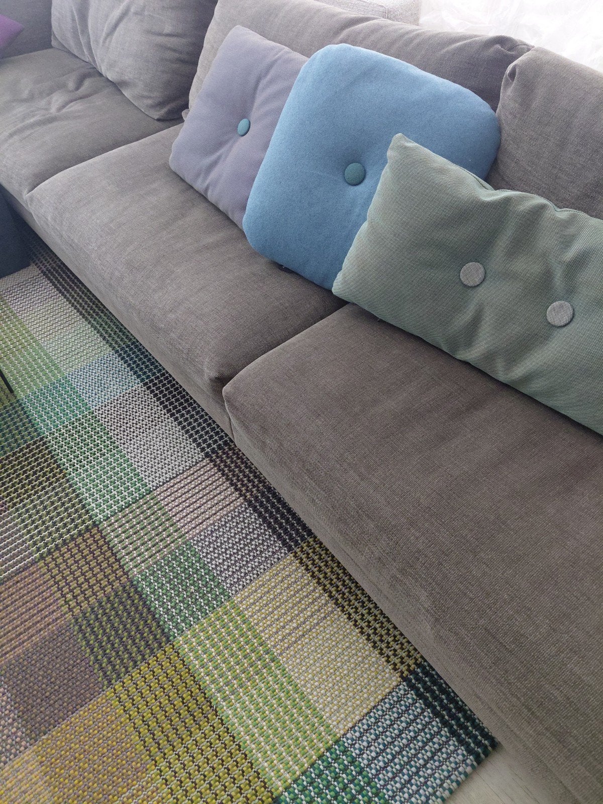 Hay dot turquoise kussen, Overige merken, Blauw, Afneembare hoes, Vierkant