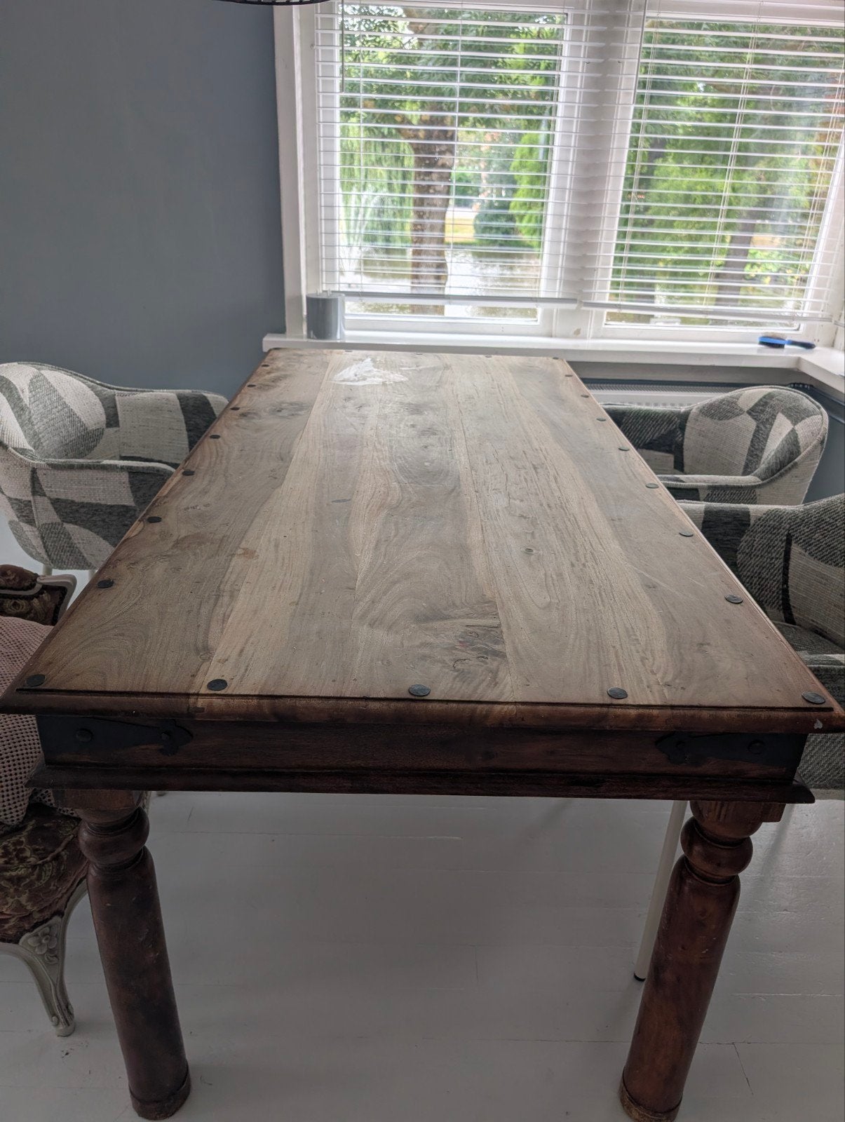 Robuuste eettafel, 177x90 cm, gebruikt maar kwalitatief goed, Huis en Inrichting, Tafels | Eettafels, Gebruikt, 50 tot 100 cm