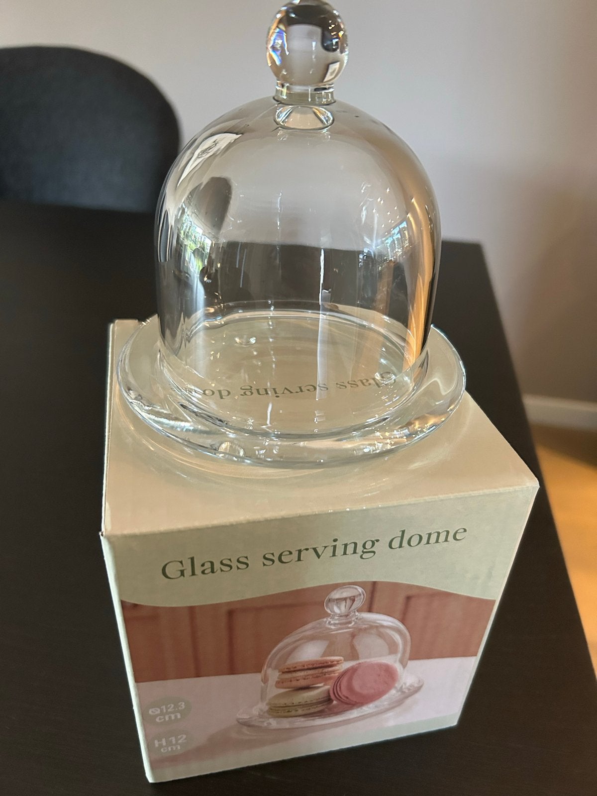 Glazen serveerkoepel voor gebak en snacks, Ophalen of Verzenden, Nieuw, Glas