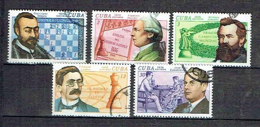 Cuba 1976 Schaken grootmeesters, Verzenden, Gestempeld, Sport