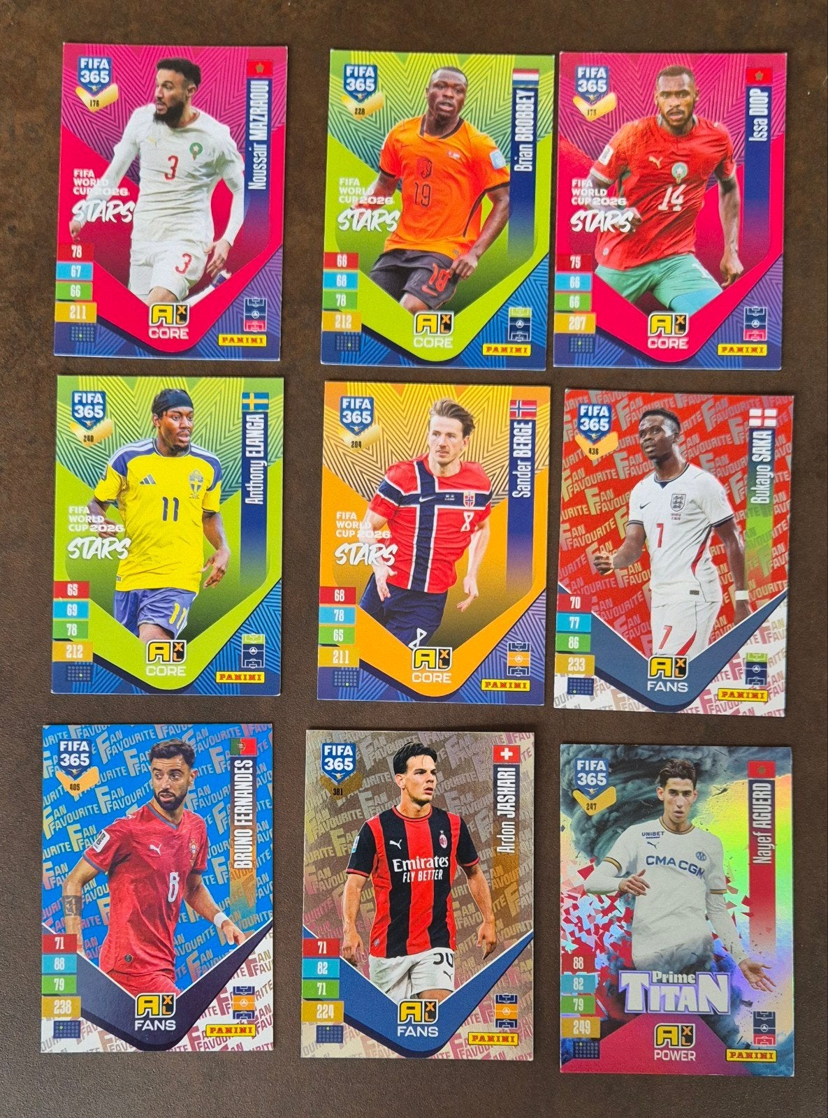 9 Panini FIFA 365 Adrenalyn XL kaarten WK 2026, Ophalen of Verzenden, Zo goed als nieuw, Buitenlandse clubs, Poster, Plaatje of Sticker