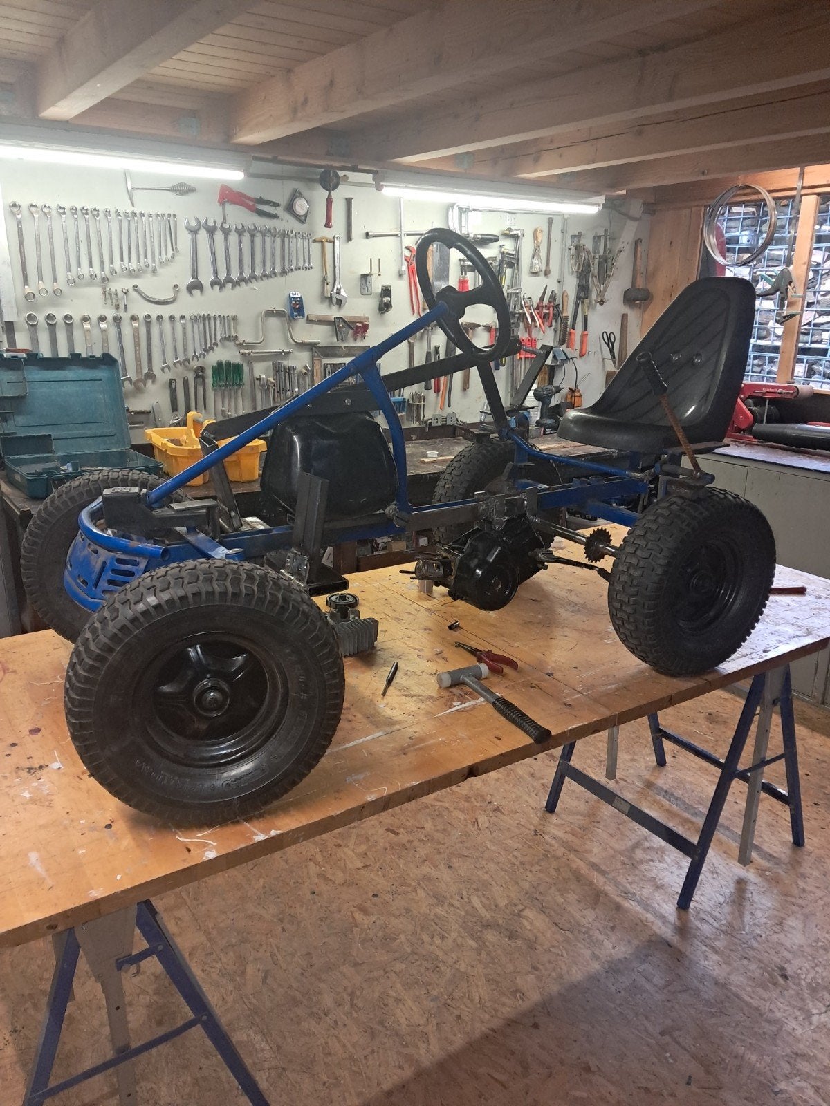 Unieke zelfgebouwde skelter met motor, Ophalen of Verzenden, Gebruikt, Kart
