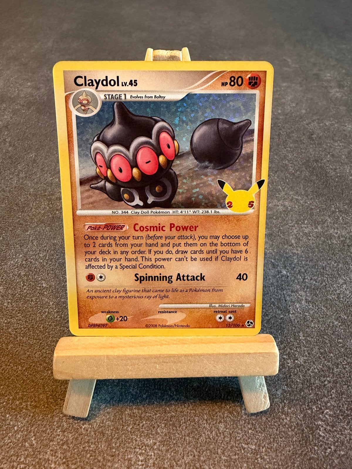 Claydol LV.45 15/106 - Celebrations - Pokemon, Ophalen of Verzenden, Gebruikt, Losse kaart