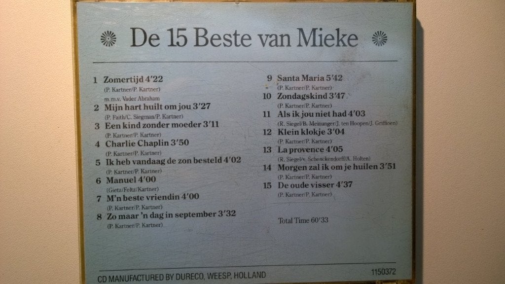 Mieke - De 15 Beste Van Mieke, Ophalen of Verzenden, Zo goed als nieuw, Pop, Album
