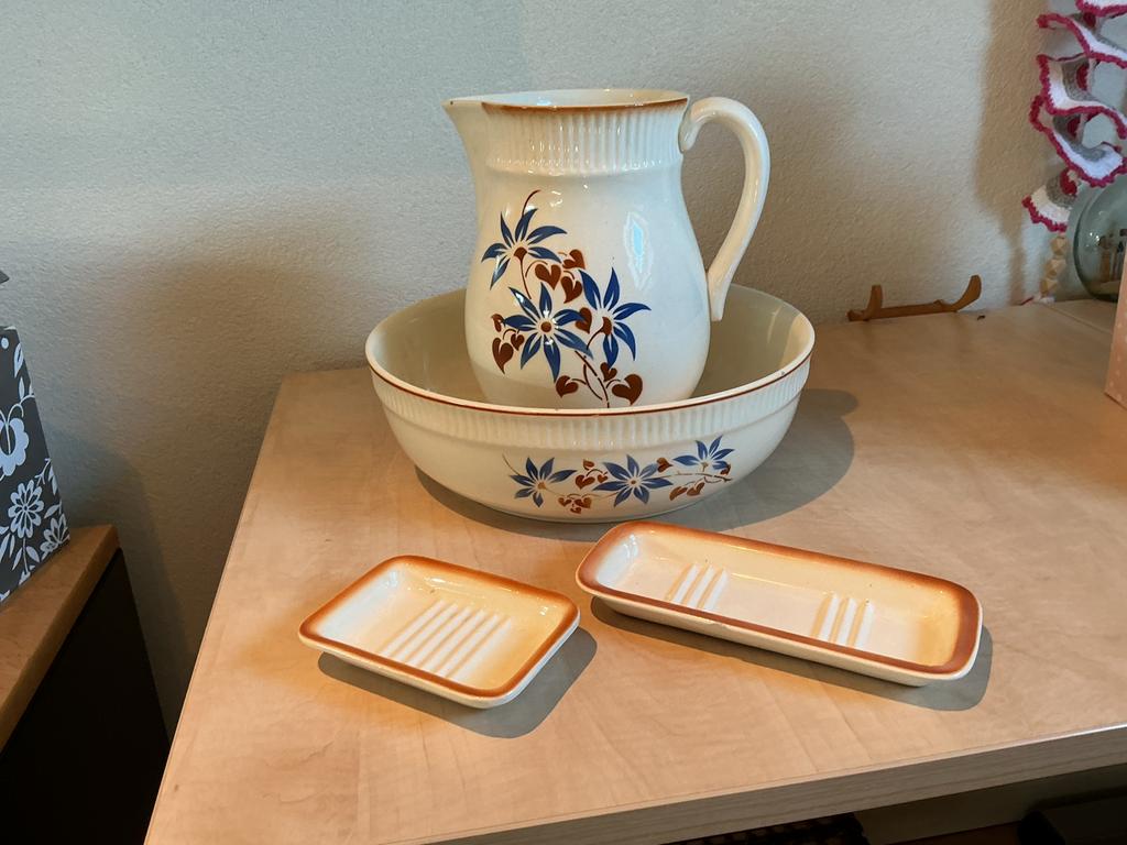 Vintage Lamstelset uit de jaren '50 - '60, Antiek en Kunst, Antiek | Keramiek en Aardewerk, Ophalen of Verzenden