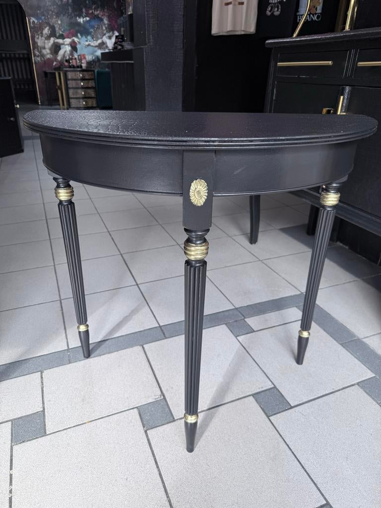 Bijzettafel Zwart Croco Design met Gouden Details, Ophalen, Overige materialen, Gebruikt, Vlaardingen