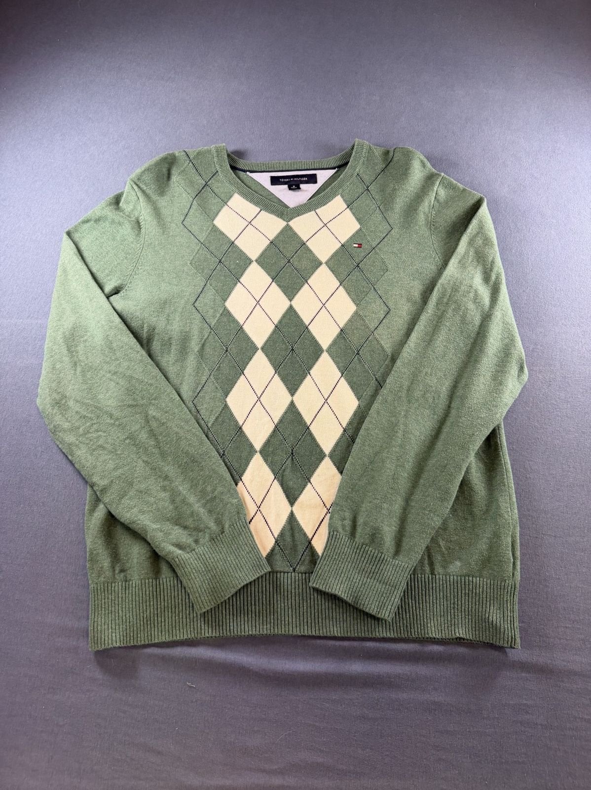 Tommy Hilfiger trui groen maat M argyle, Tommy Hilfiger Europe B.V., Danzigerkade 165, 1013 AP Amsterdam, Nederland, Contact.nl@service.tommy.com