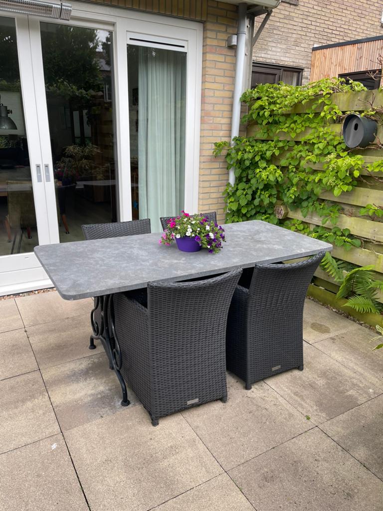 Mooie tuintafel, Tuin en Terras, Tuintafels, Ophalen of Verzenden, Gebruikt, Rechthoekig, Overige materialen