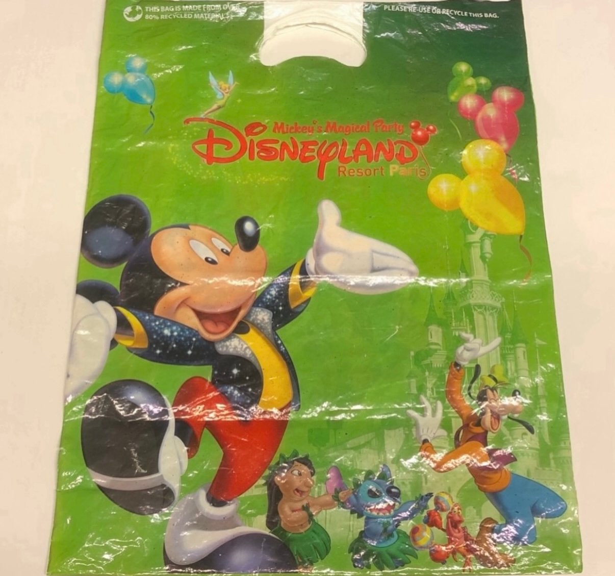 DISNEYLAND PARIS PLASTIC TAS, Ophalen of Verzenden, Gebruikt, Tas, Koffer of Zak