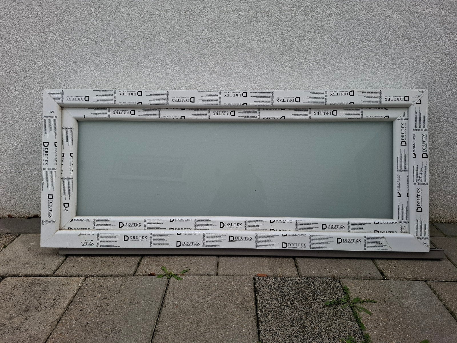 Kunststof kiepraam 1495x620 wit, als nieuw., Ophalen, Gevelraam of Ruit, Minder dan 80 cm, Zo goed als nieuw