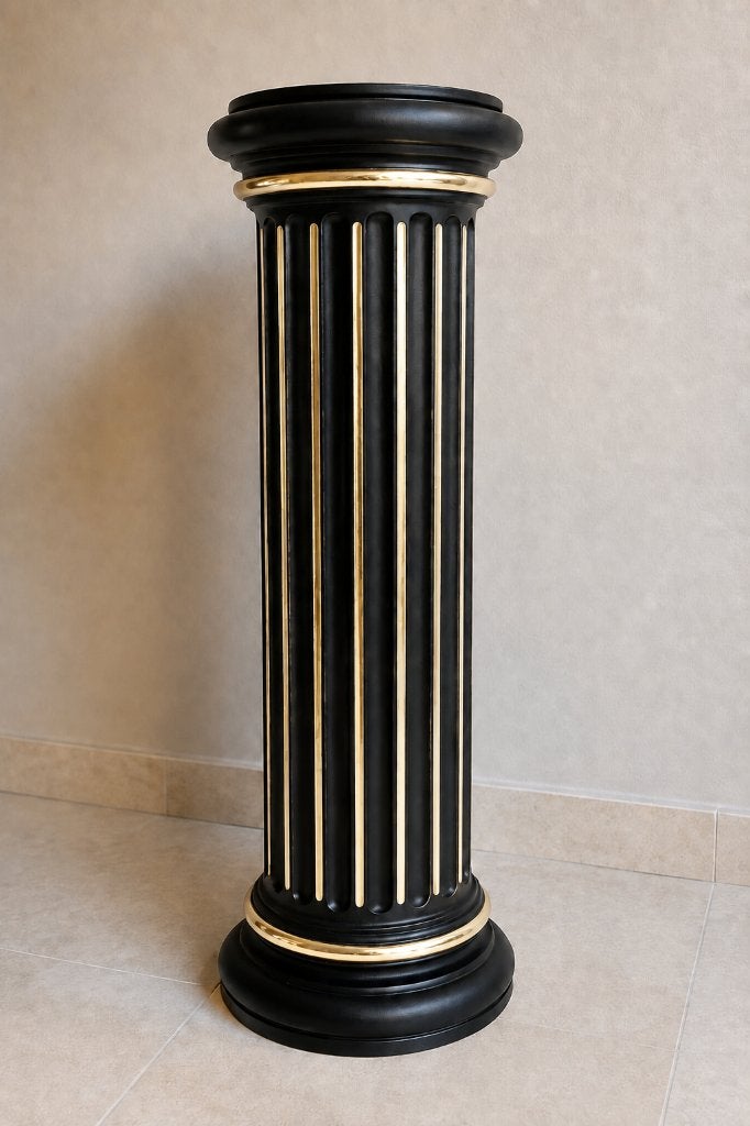 Luxe zwart-gouden stenen pilaar – 98 cm, Ophalen, Zo goed als nieuw