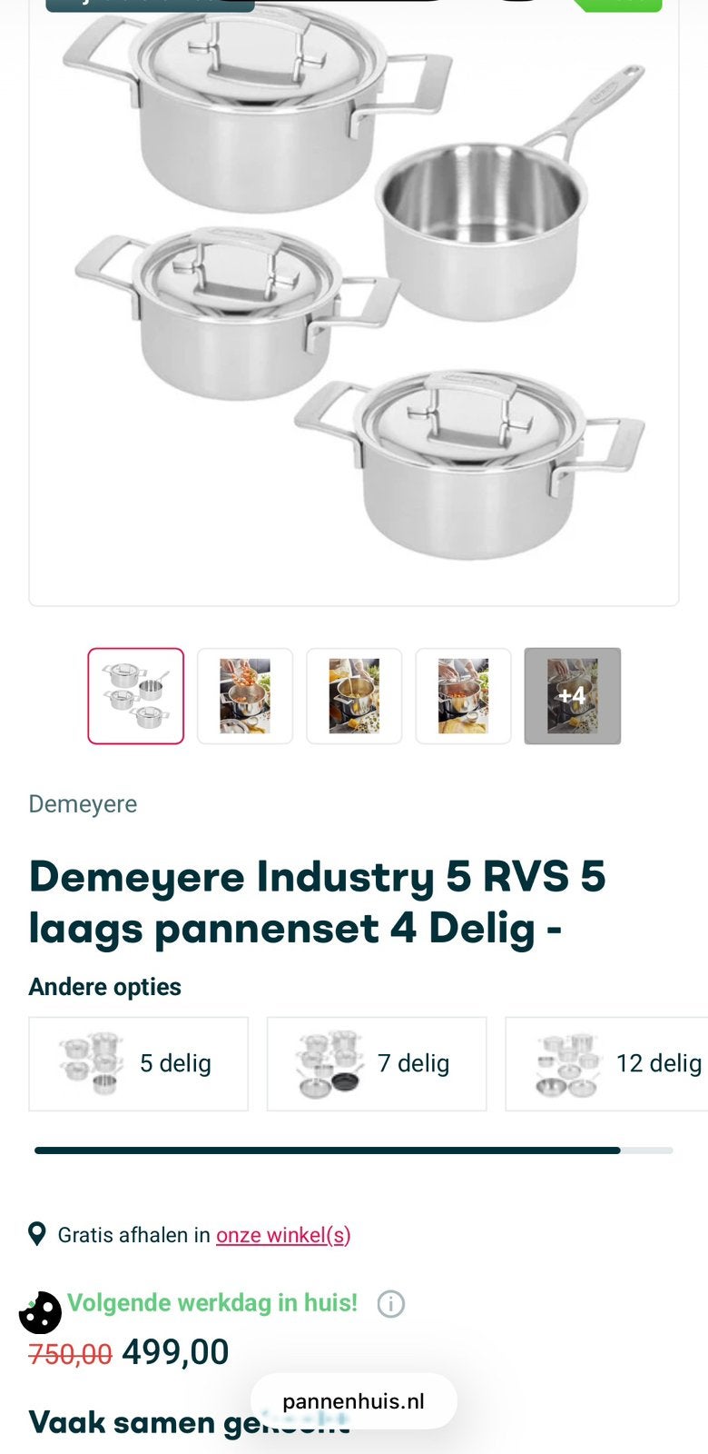 Demeyere silverPro 7 (RVS), Ophalen of Verzenden, Zo goed als nieuw, Rvs