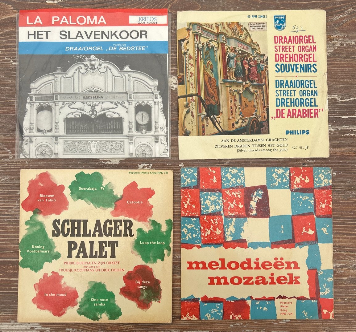 4x Draaiorgel / Schlager / Melodieën Mozaïek Vinyl Singles, Gebruikt, 7 inch, EP, Schlager