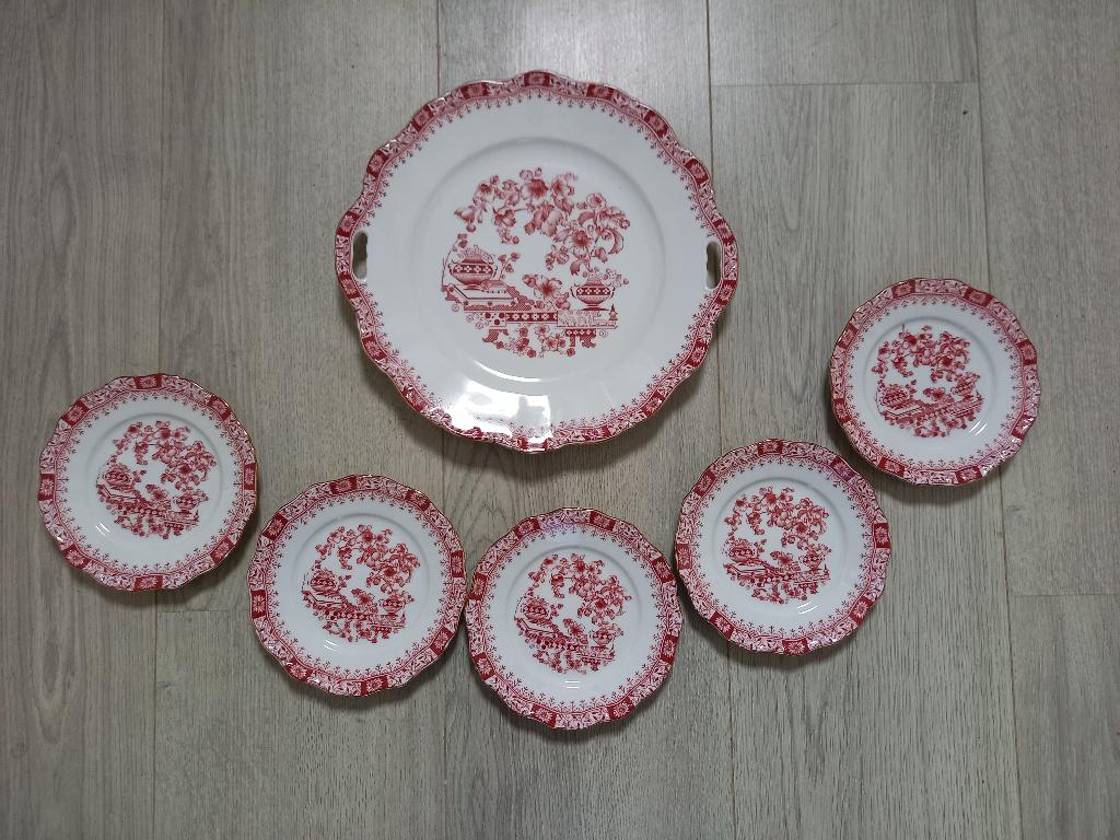 Taartset Seltmann Weiden Teresia Rood, Gebruikt, Overige typen, Ophalen of Verzenden, Overige stijlen