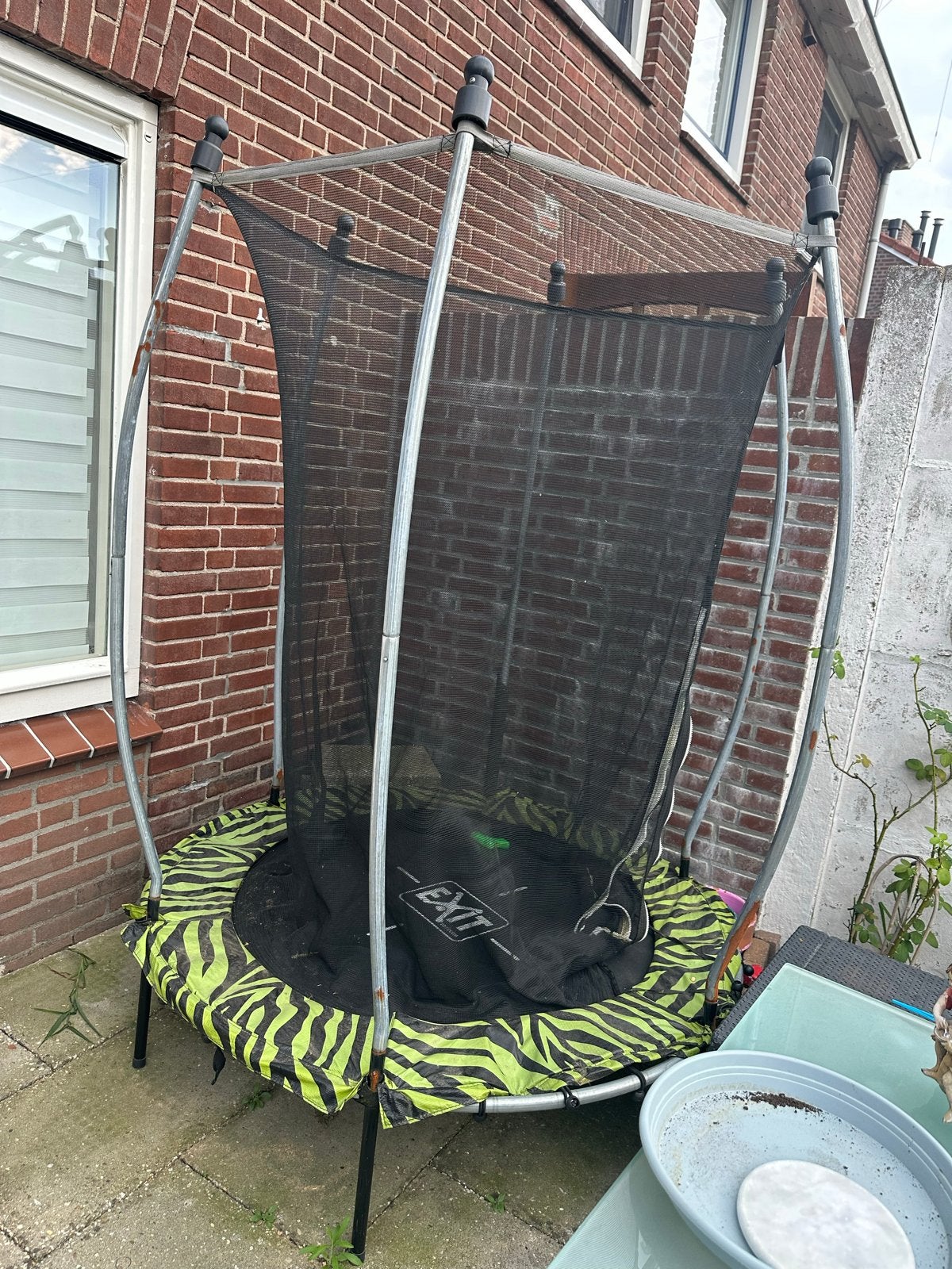 EXIT Trampoline met veiligheidsnet - Gebruikt, Ophalen, Gebruikt