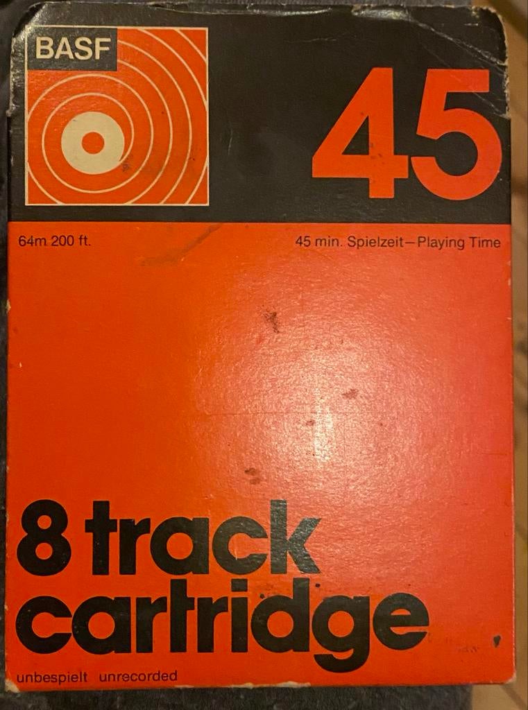 BASF 8-track cartridge 45 min. onbespeeld - Nieuwstaat, Overige genres, 1 bandje, Ophalen of Verzenden, Nieuw in verpakking
