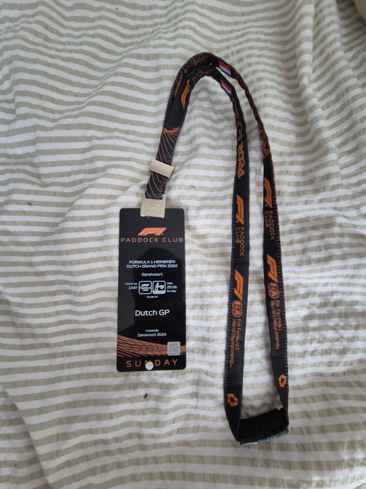 zondag paddock club pas zandvoort 2024 dutch gp, Ophalen of Verzenden, Nieuw, Formule 1