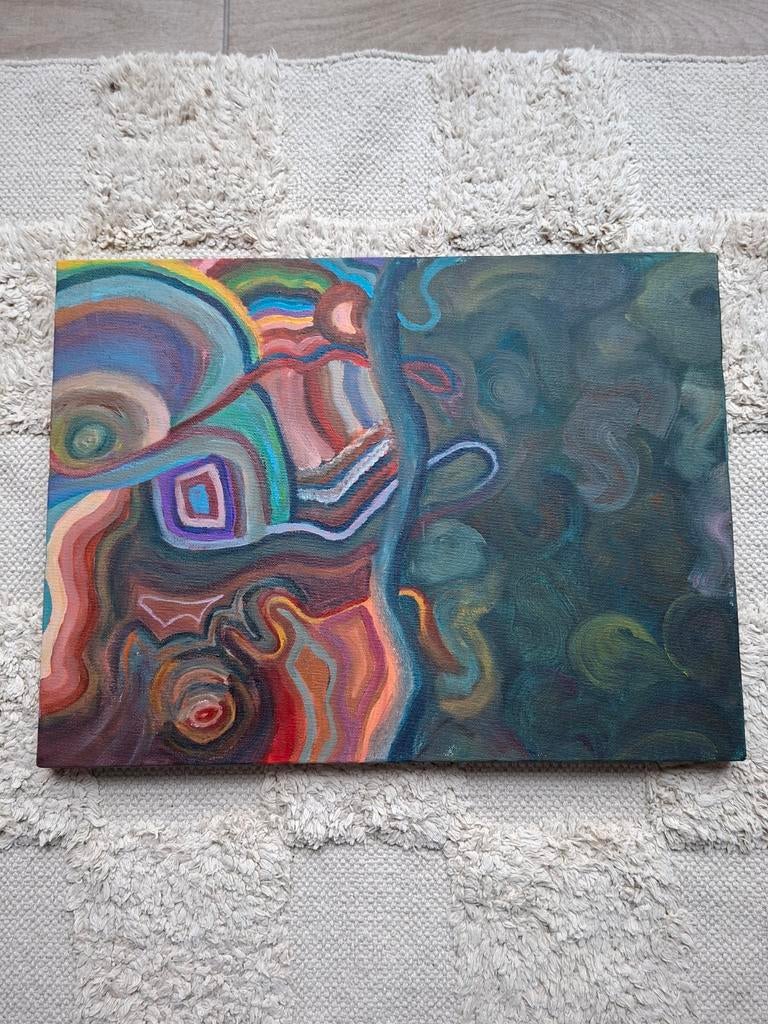 Zelfgemaakt Acrylschilderij op canvas, Antiek en Kunst, Ophalen of Verzenden