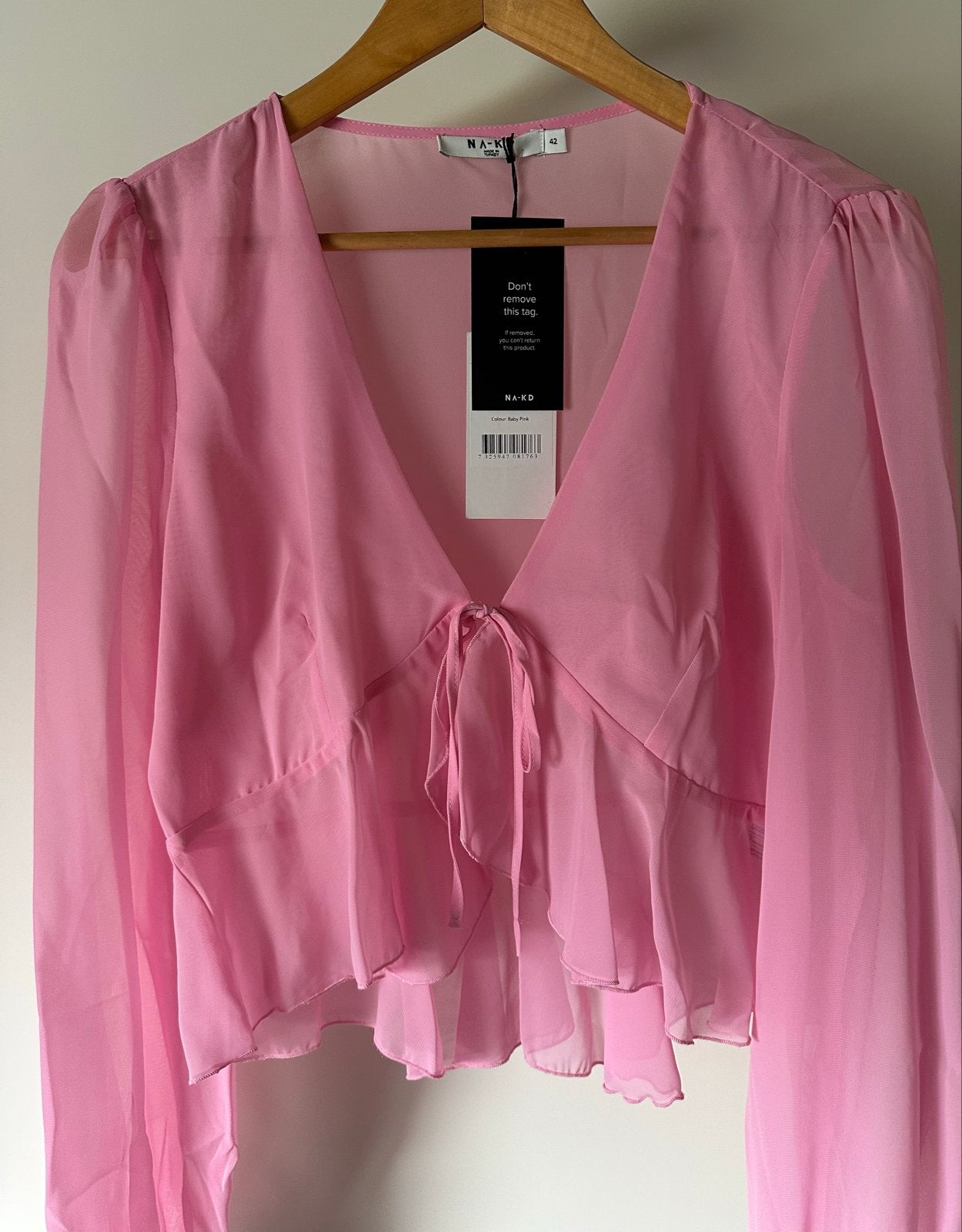 NA-KD Roze Blouse met Lange Mouwen - Maat 42, Kleding | Dames, Maat 42/44 (L), Nieuw, Ophalen of Verzenden, Lange mouw