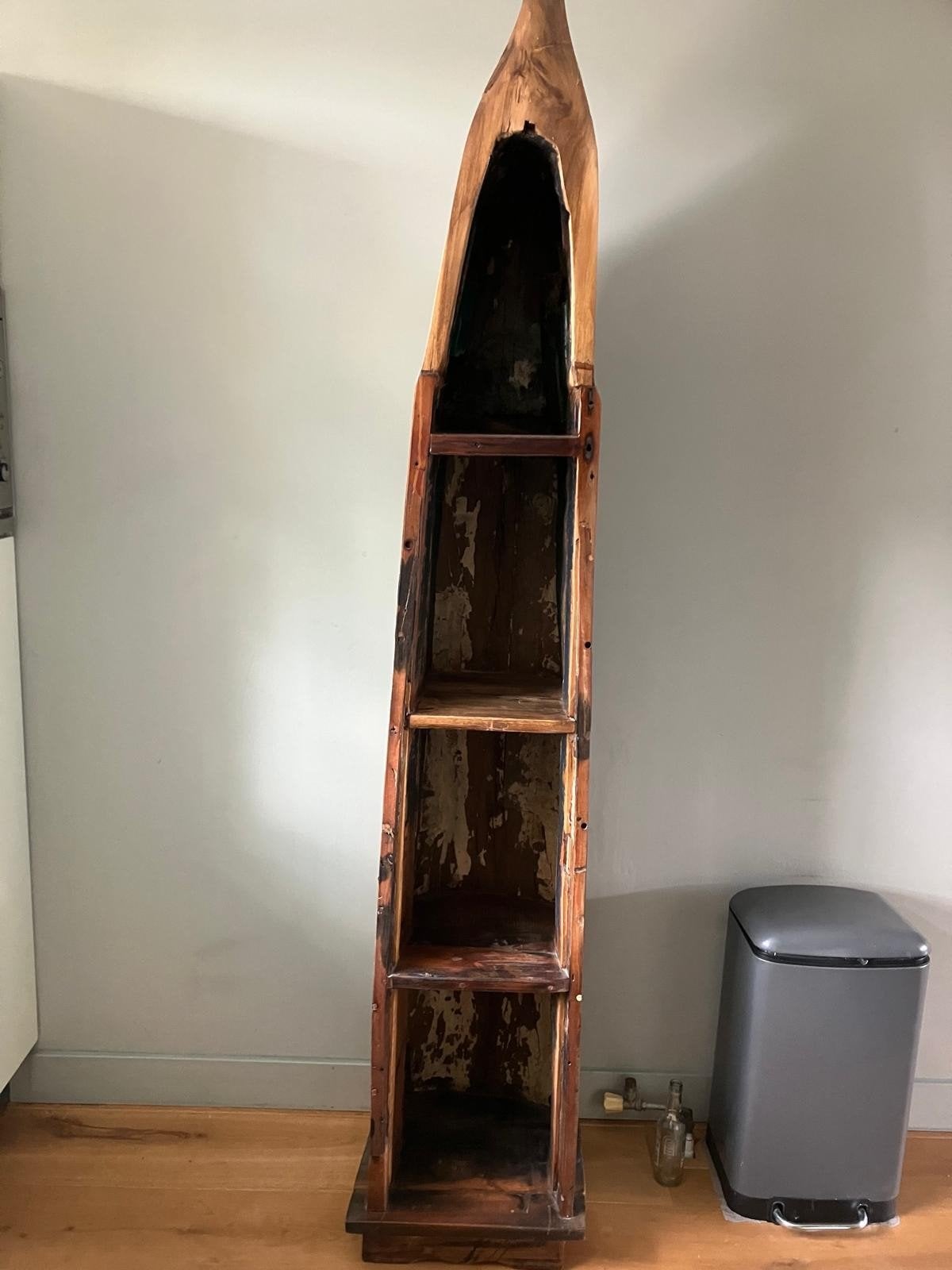 Unieke Boekenkast in de vorm van een boot - 220 cm hoog, Ophalen of Verzenden