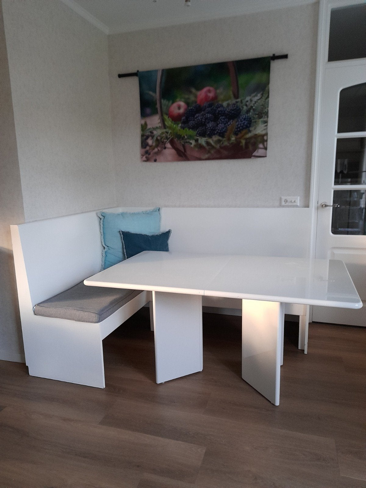 Eethoekbank met zitkussens, Ophalen, Hout, Eén