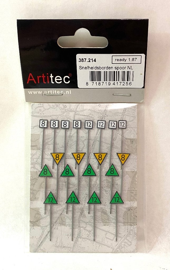 Artitec 387.214 Snelheidsborden Spoor NL, Hobby en Vrije tijd, Overige merken, Gelijkstroom of Wisselstroom, Overige typen, Nieuw