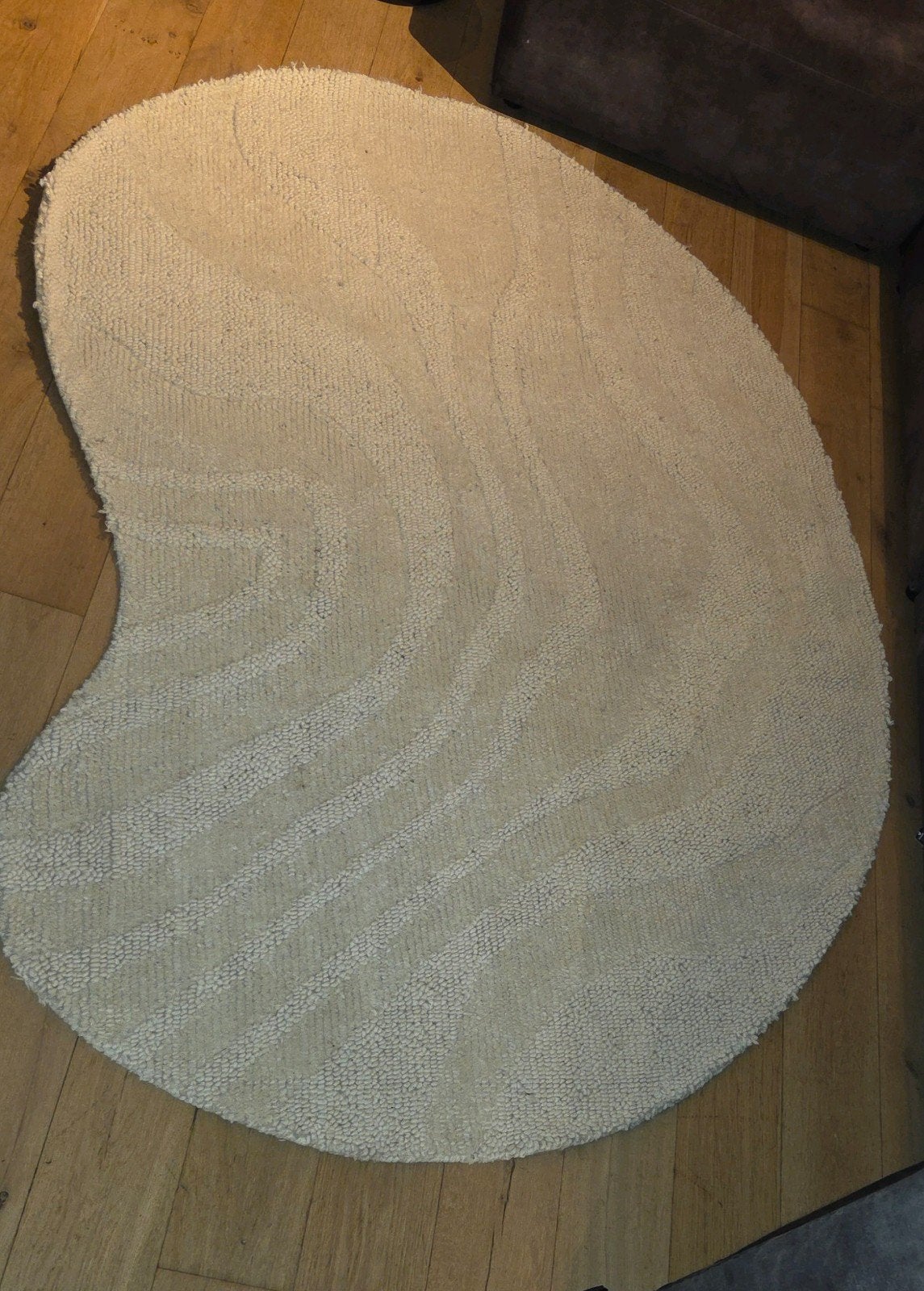 Handgemaakt wollen tapijt - Crème/Ivoor, Ophalen, Wit, Organisch, Modern, Handgemaakt, 150 tot 200 cm