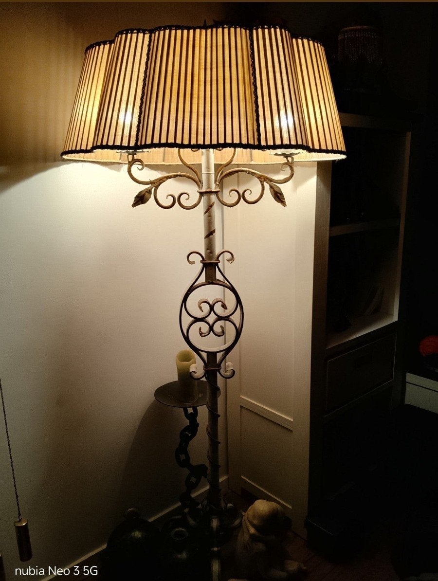 Zeer mooie brocante vloer lamp, Antiek en Kunst, Ophalen