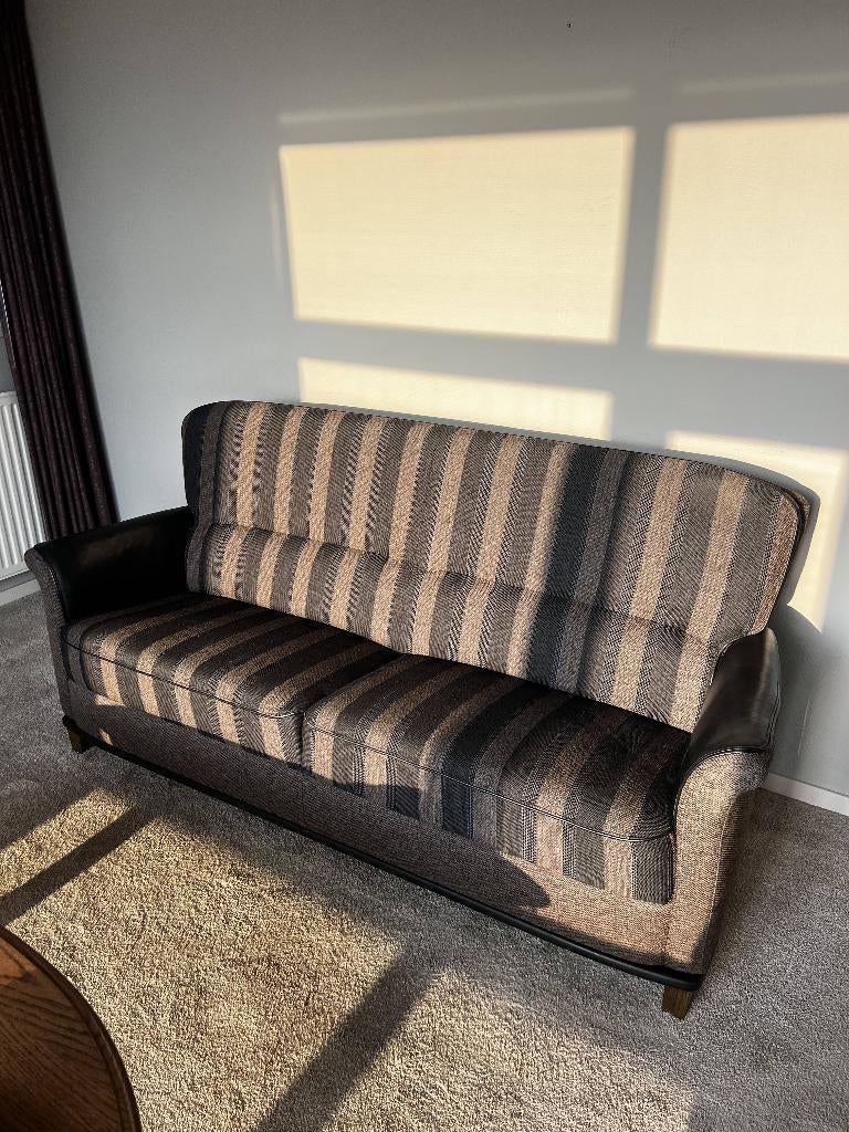 Retro-stijl gestreepte bank, in perfecte staat, Ophalen, 75 tot 100 cm, Zo goed als nieuw, Rechte bank