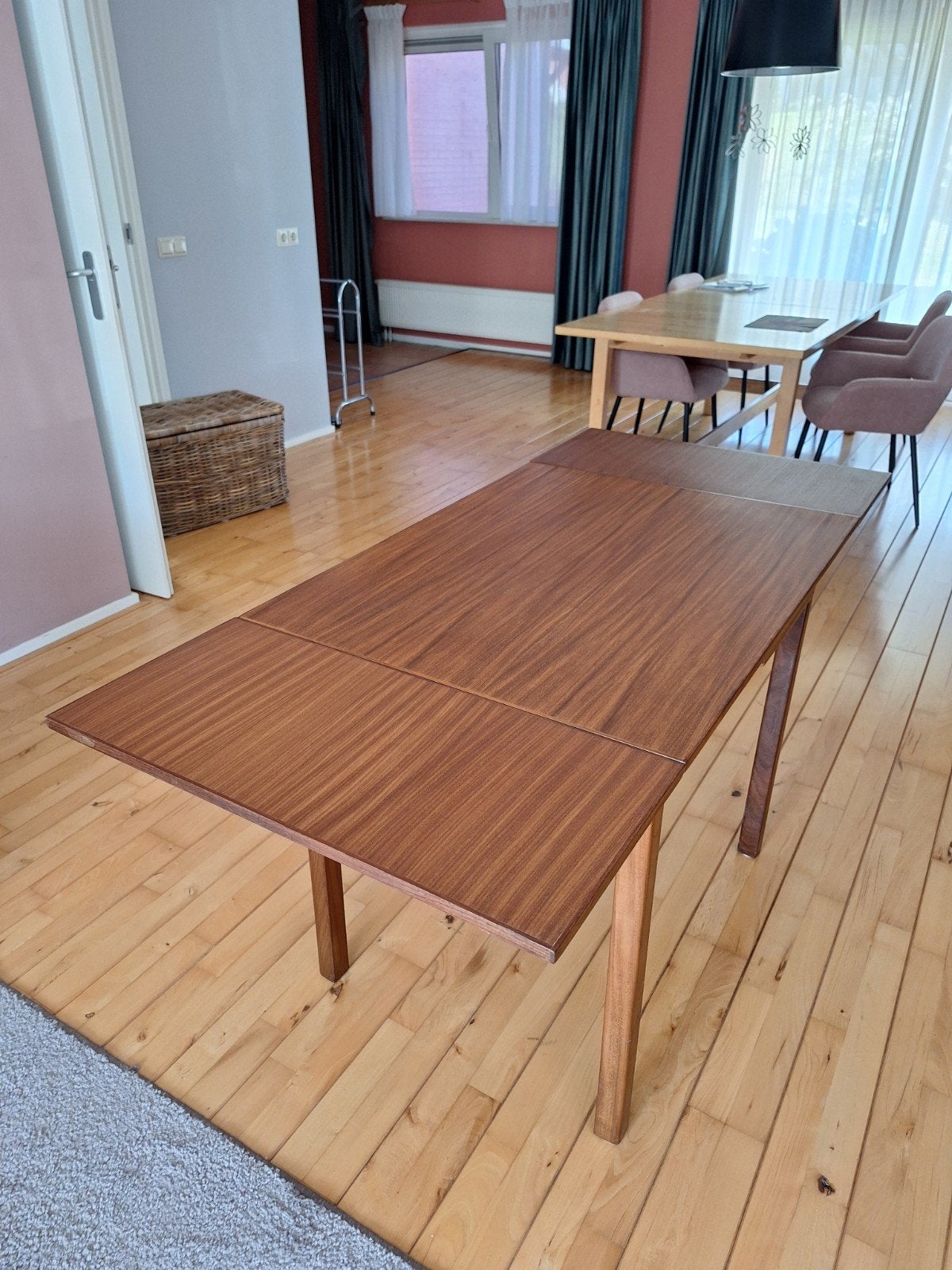 Vintage eet tafel, Deens design, vaste prijs, Ophalen, Gebruikt, Teakhout, 50 tot 100 cm