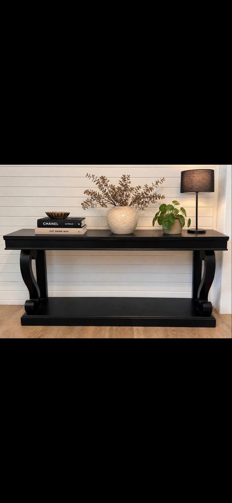 Stijlvolle Rofra Home Side Table - Zwart, 150x43x80 cm, Huis en Inrichting, Ophalen of Verzenden, Zo goed als nieuw, 75 cm of meer