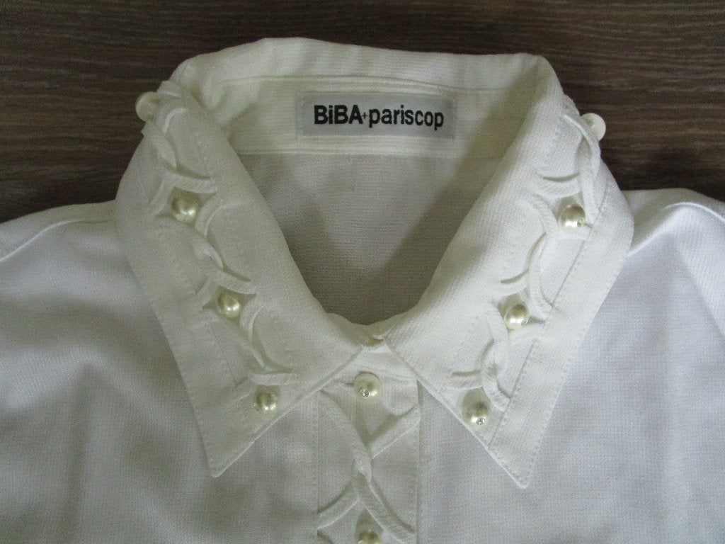 Prachtige witte blouse merk Biba maat L z.g.a.n., Verzenden, Wit, Maat 42/44 (L), Biba