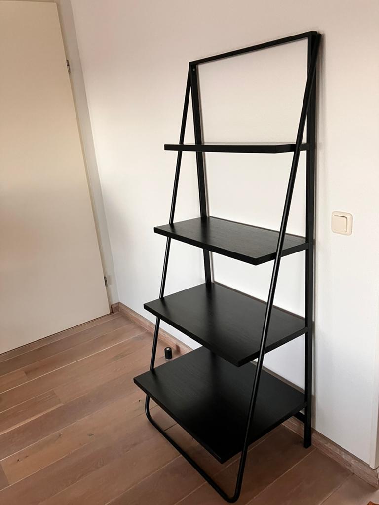 Zwarte boekenkast, Huis en Inrichting, Kasten | Boekenkasten, 50 tot 100 cm, Zo goed als nieuw, 150 tot 200 cm, 25 tot 50 cm