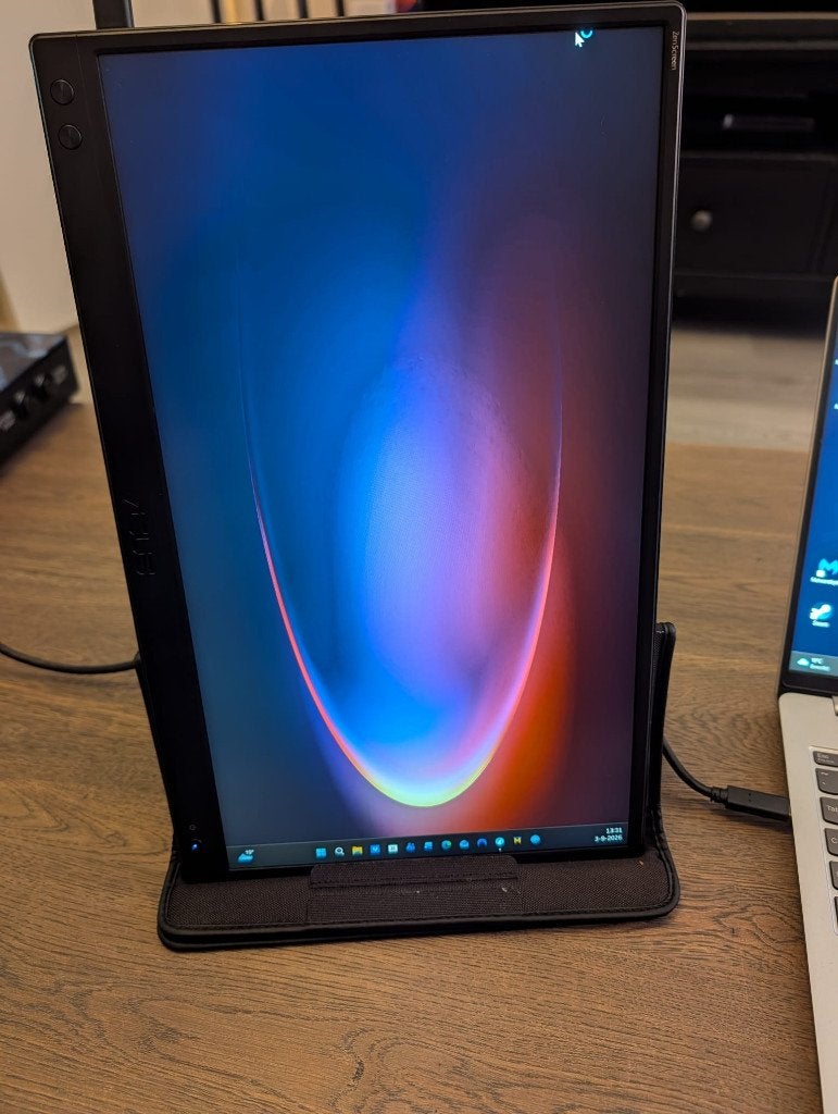 ASUS ZenScreen MB166C 15,6" draagbare monitor USB-C + hoes, IPS, Full HD, Zo goed als nieuw, USB-C
