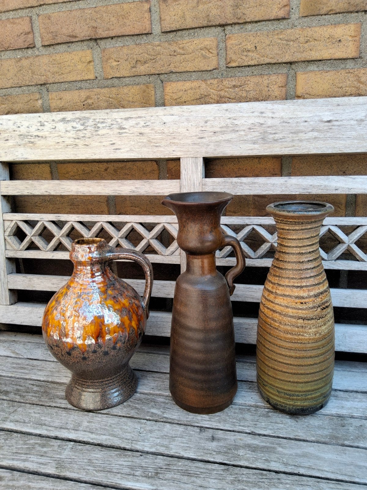 Set van 3 vintage vazen - West-Duitsland Scheurich, Antiek en Kunst, Antiek | Vazen, Ophalen of Verzenden