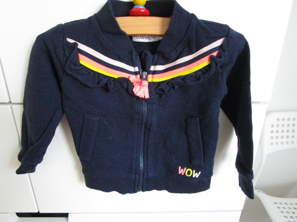 Dirkje - sweat vestje maat 62, Kinderen en Baby's, Babykleding | Maat 62, Dirkje, Ophalen of Verzenden, Zo goed als nieuw, Truitje of Vestje