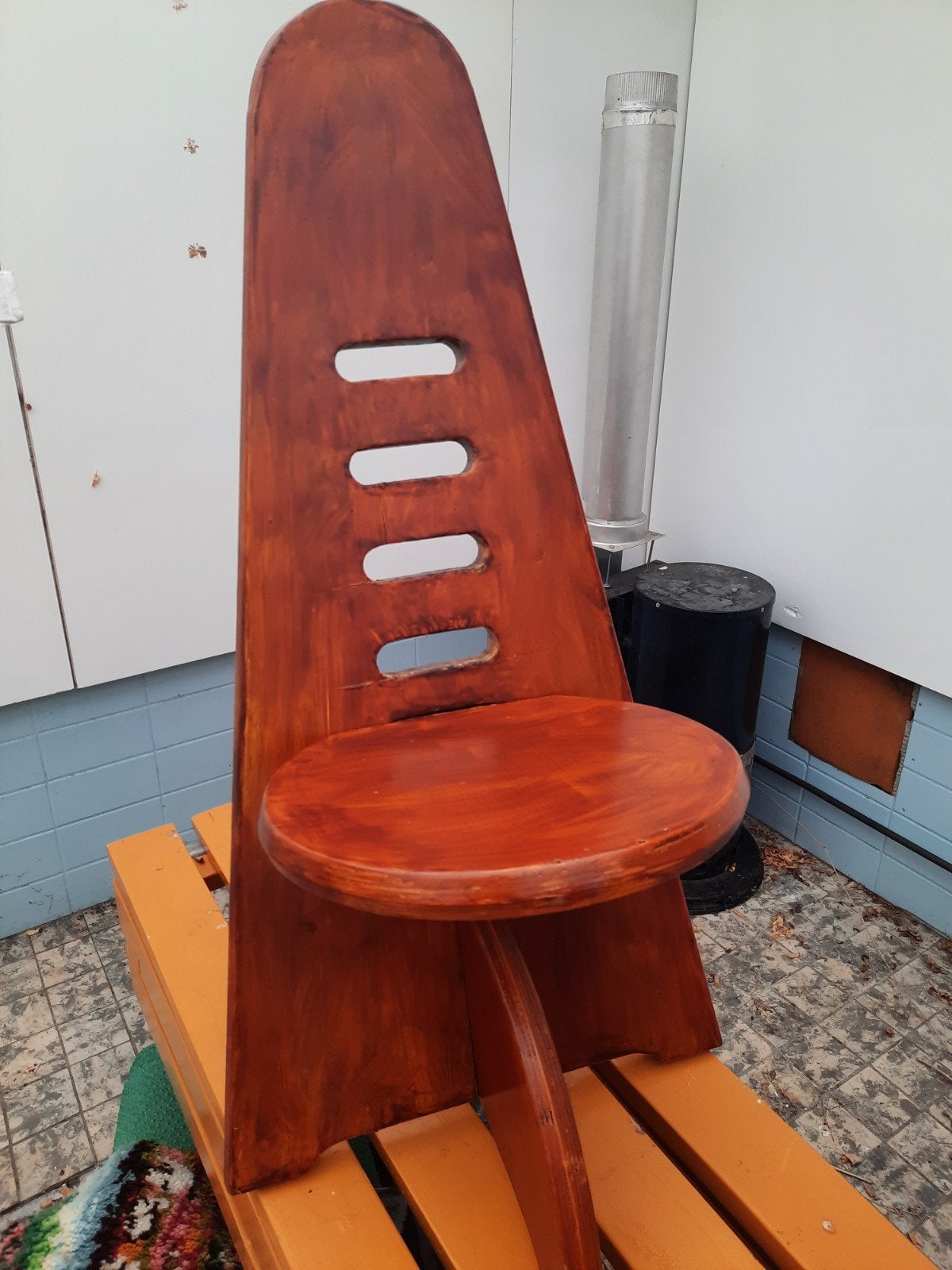 Lundia unieke houten kruk/stoel - Handgemaakt, Ophalen