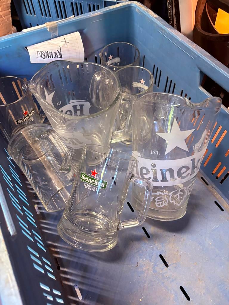 Heineken kannen en pullen, Ophalen of Verzenden, Zo goed als nieuw, Bierglas