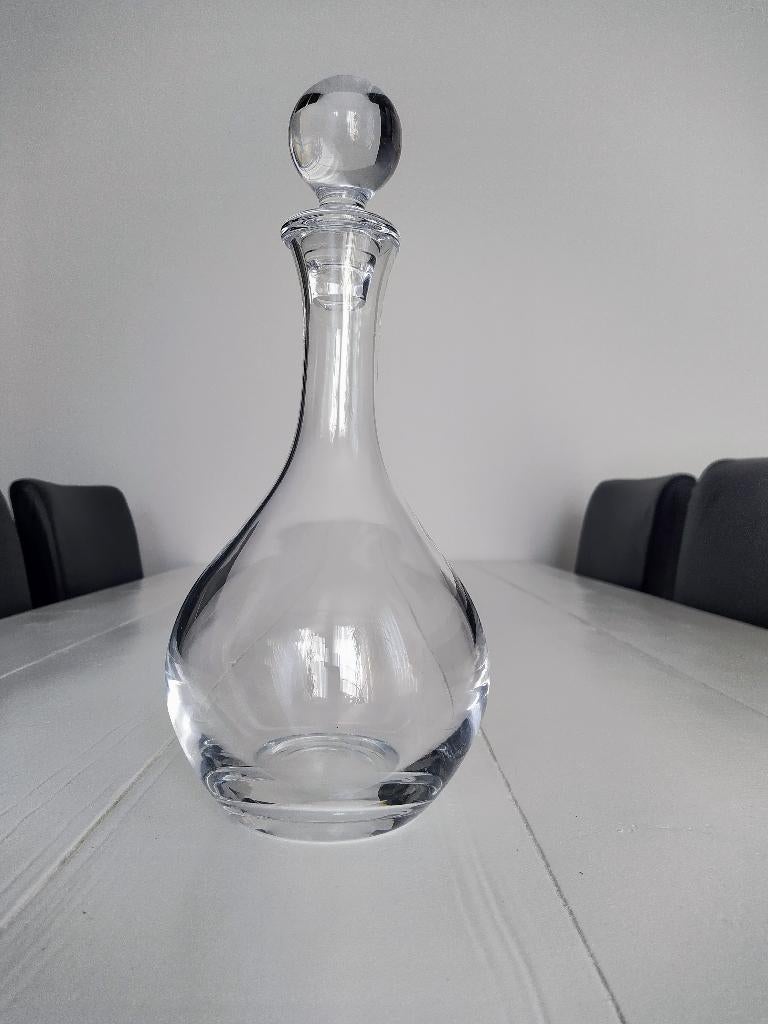 Vintage transparant glazen karaf met bolstop 1,1l, Ophalen of Verzenden