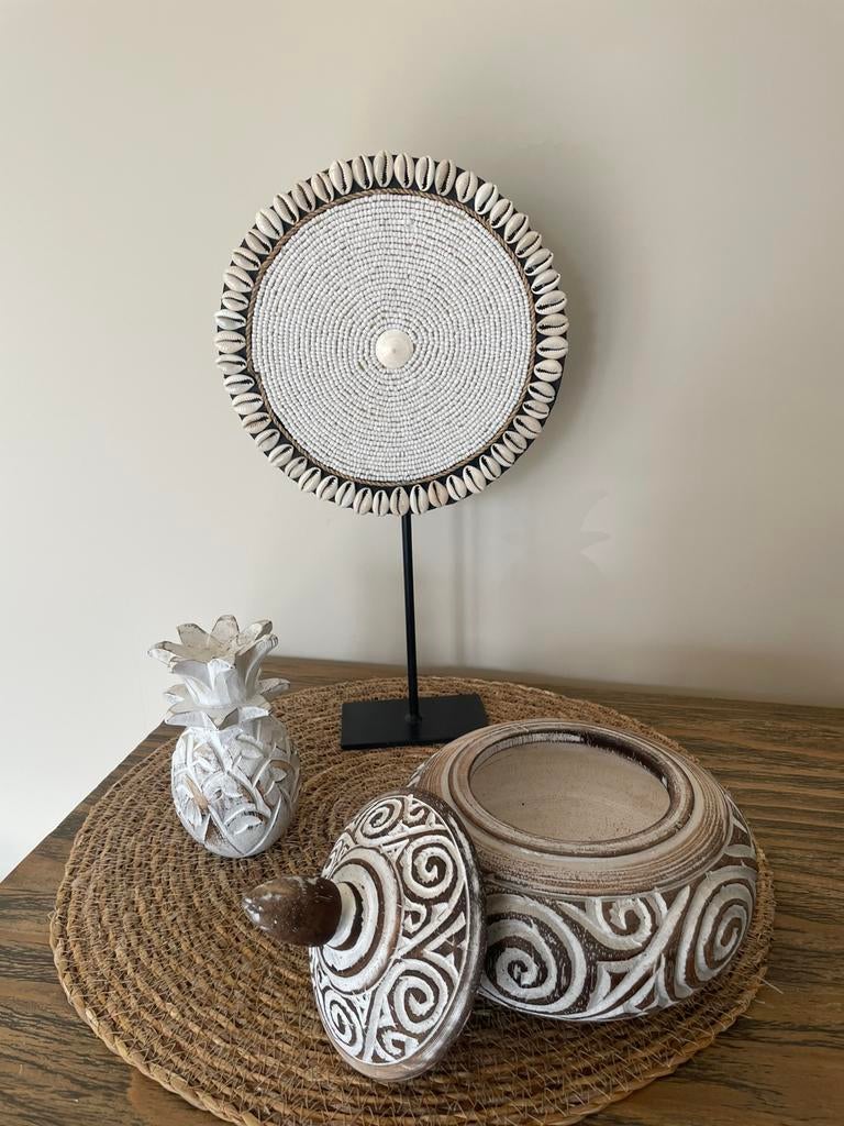 Nieuw kralen ornament wit op standaard, Huis en Inrichting, Woonaccessoires | Overige, Ophalen of Verzenden, Nieuw