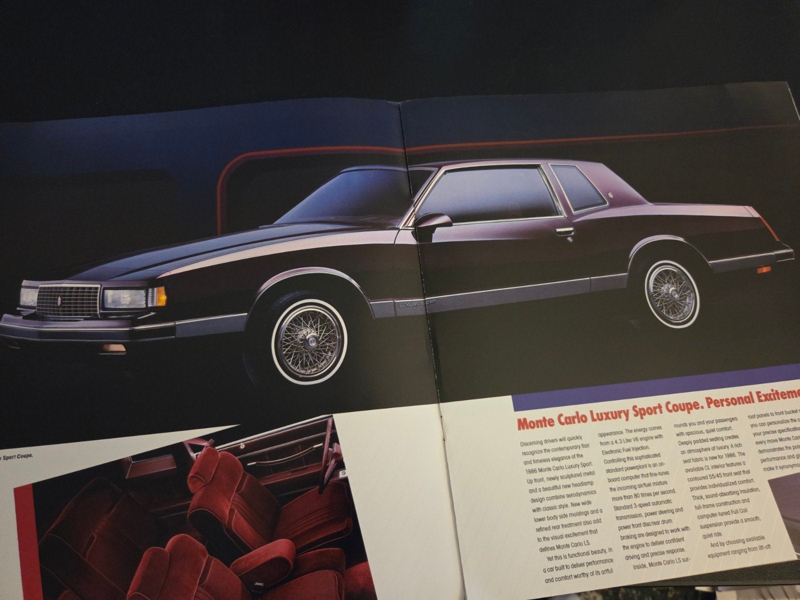 Brochure Chevrolet Monte Carlo 1986 USA, Ophalen of Verzenden, Zo goed als nieuw, Chevrolet