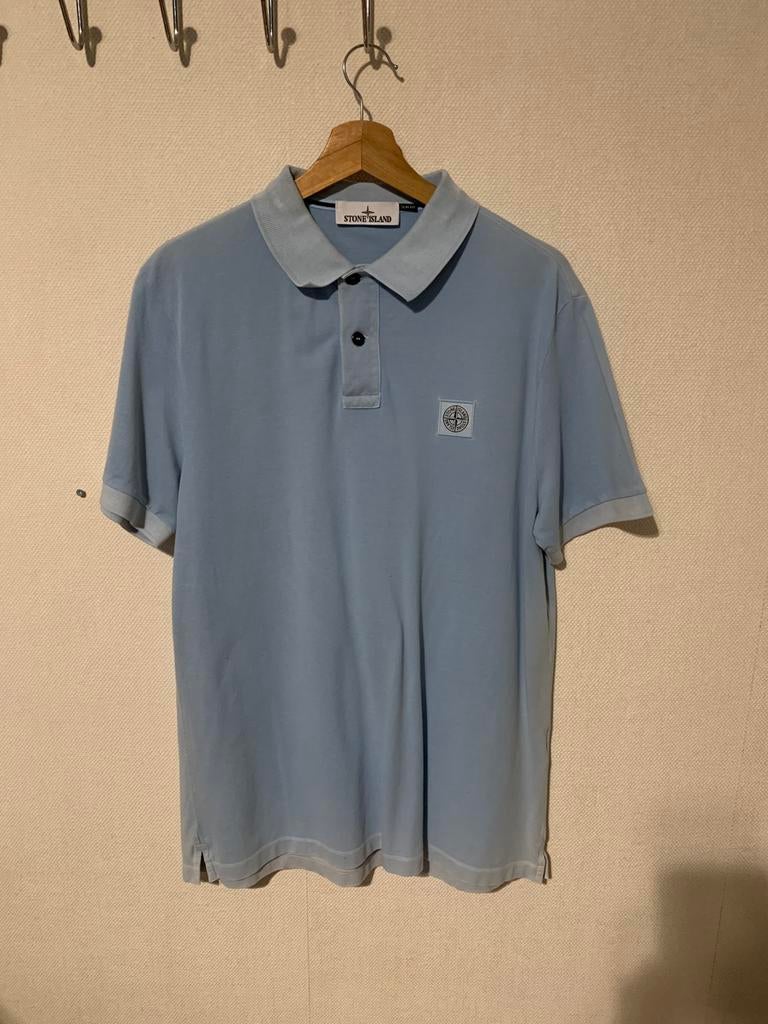 STONE ISLAND - POLO SLIM FIT MAAT L - 2SC67 - €100,00!, Ophalen of Verzenden, Zo goed als nieuw, Maat 52/54 (L), Blauw