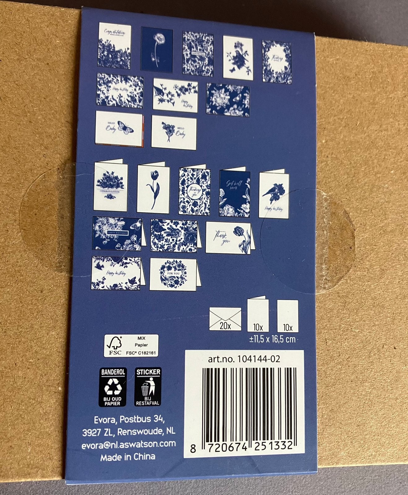 20 wenskaarten in box met en zonder envelop, Diversen, Wenskaarten, Ophalen of Verzenden, Nieuw