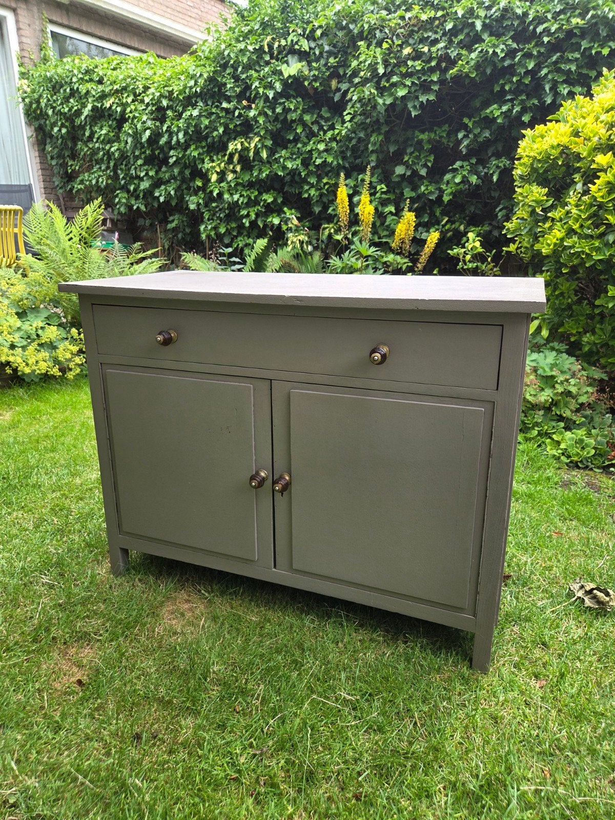 Houten ladekast / Commode met lade en legplank, Huis en Inrichting, Kasten | Ladekasten, Gebruikt, 100 tot 150 cm, 1 of 2 laden