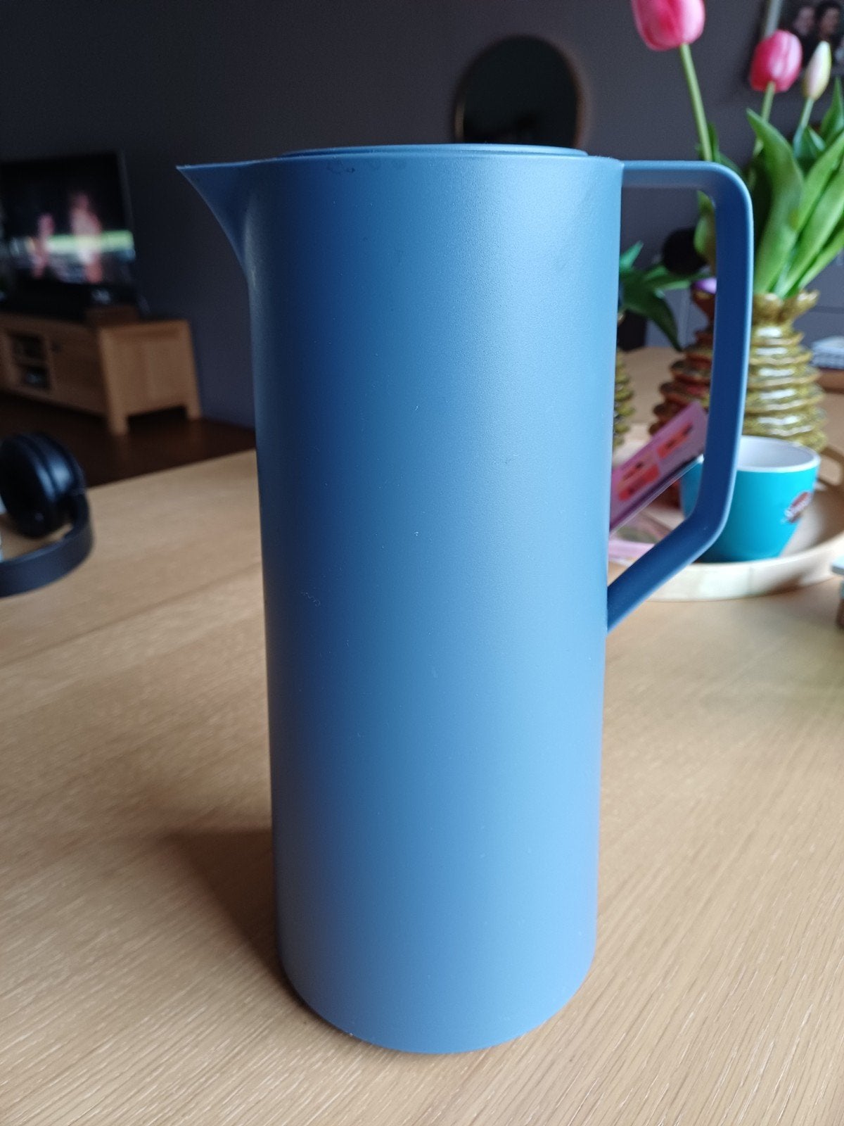 TEFAL thermoskan blauwgrijs ZGAN, Kunststof, Ophalen of Verzenden, Zo goed als nieuw, Overige typen